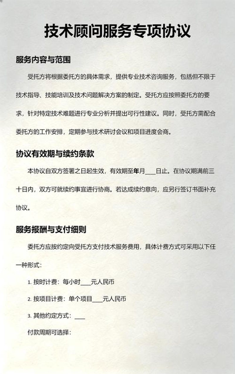 技术顾问服务